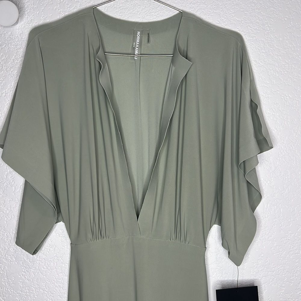 NWT Norma Kamali Obie Gown in Dried Sage XS Revolve - Picture 4 of 15